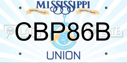 CBP86B Mississippi License Plate