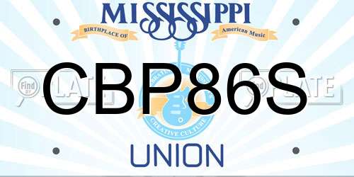 CBP86S Mississippi License Plate