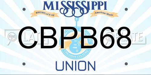 CBPB68 Mississippi License Plate