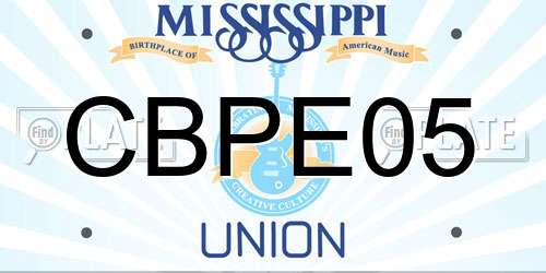 CBPE05 Mississippi License Plate