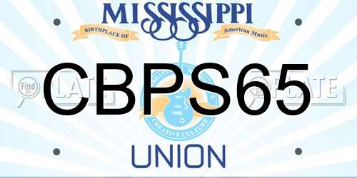CBPS65 Mississippi License Plate