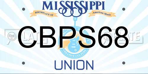 CBPS68 Mississippi License Plate