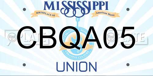 CBQA05 Mississippi License Plate