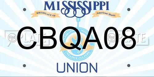 CBQA08 Mississippi License Plate