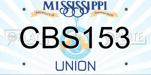 CBS153 Mississippi License Plate