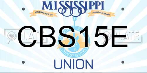CBS15E Mississippi License Plate