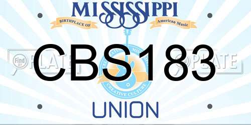 CBS183 Mississippi License Plate