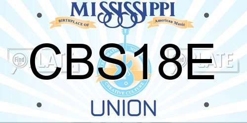 CBS18E Mississippi License Plate