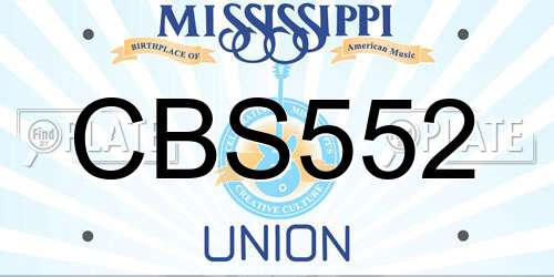 CBS552 Mississippi License Plate