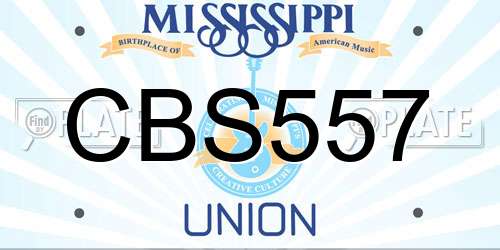 CBS557 Mississippi License Plate