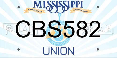 CBS582 Mississippi License Plate