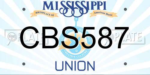 CBS587 Mississippi License Plate