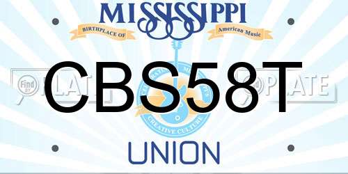 CBS58T Mississippi License Plate