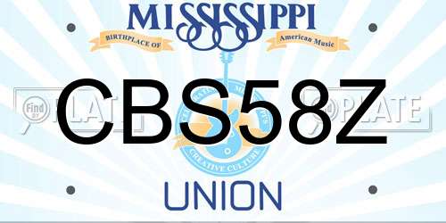 CBS58Z Mississippi License Plate