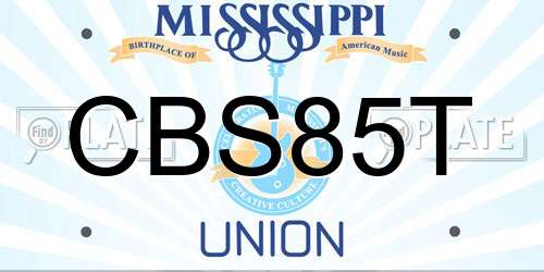 CBS85T Mississippi License Plate