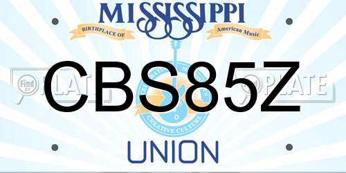 CBS85Z Mississippi License Plate
