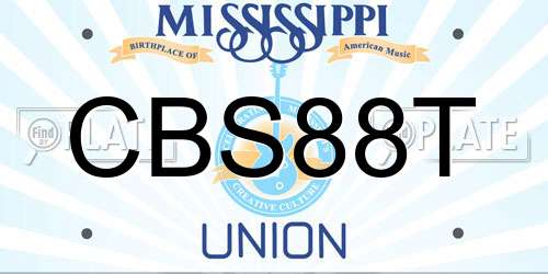 CBS88T Mississippi License Plate