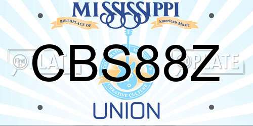 CBS88Z Mississippi License Plate