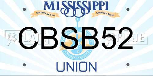 CBSB52 Mississippi License Plate
