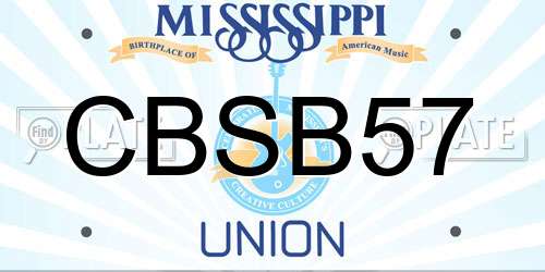 CBSB57 Mississippi License Plate