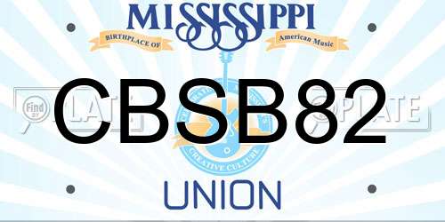 CBSB82 Mississippi License Plate