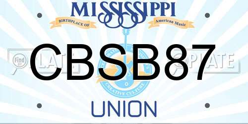 CBSB87 Mississippi License Plate
