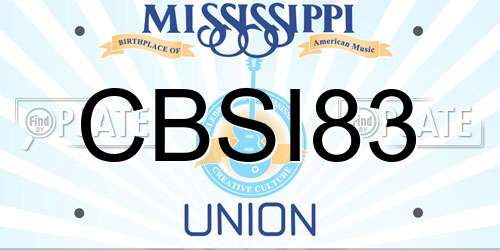 CBSI83 Mississippi License Plate