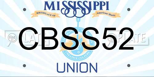 CBSS52 Mississippi License Plate
