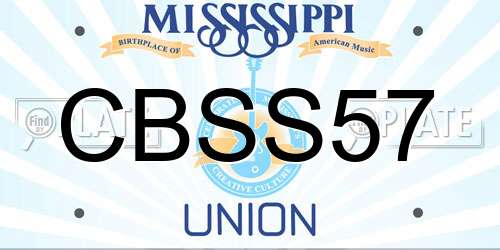 CBSS57 Mississippi License Plate