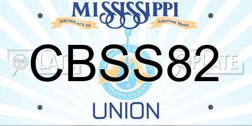 CBSS82 Mississippi License Plate