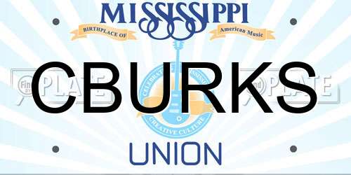 CBURKS Mississippi License Plate