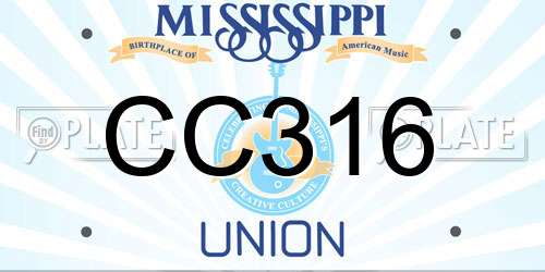CC316 Mississippi License Plate