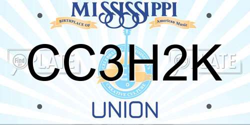 CC3H2K Mississippi License Plate