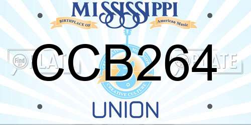 CCB264 Mississippi License Plate