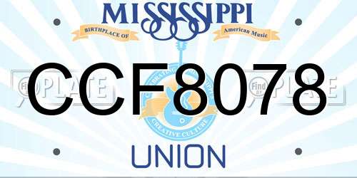 CCF8078 Mississippi License Plate