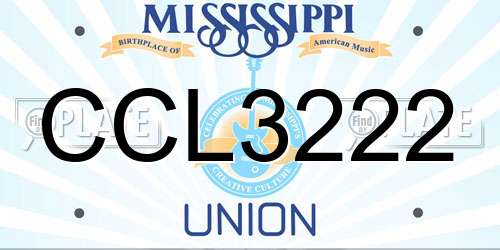 CCL3222 Mississippi License Plate