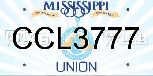 CCL3777 Mississippi License Plate