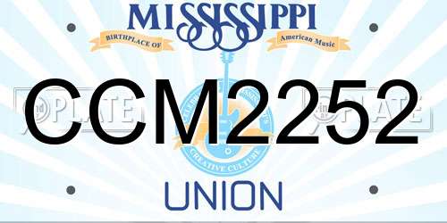 CCM2252 Mississippi License Plate