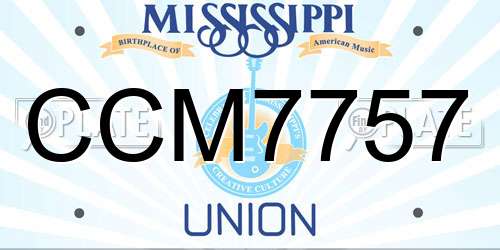 CCM7757 Mississippi License Plate