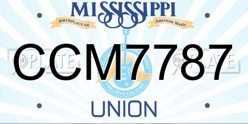 CCM7787 Mississippi License Plate