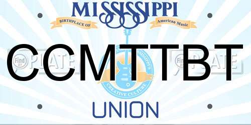 CCMTTBT Mississippi License Plate