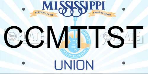 CCMTTST Mississippi License Plate