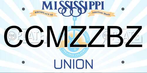 CCMZZBZ Mississippi License Plate