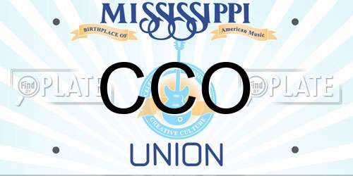 CCO Mississippi License Plate