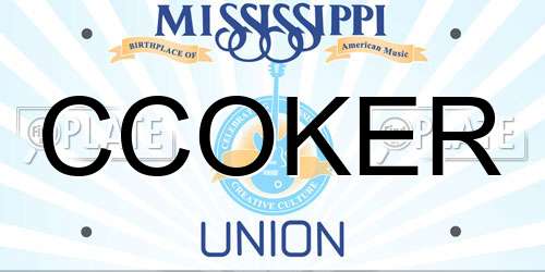 CCOKER Mississippi License Plate