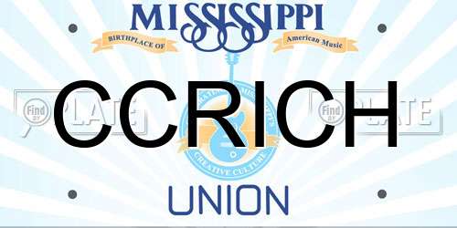 CCRICH Mississippi License Plate