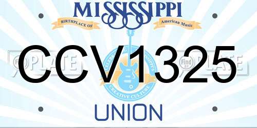 CCV1325 Mississippi License Plate