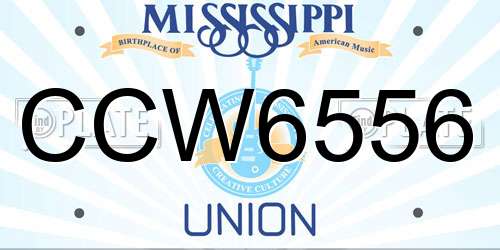 CCW6556 Mississippi License Plate