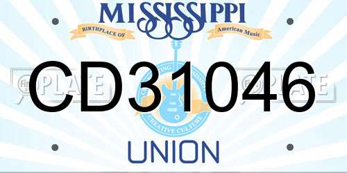 CD31046 Mississippi License Plate