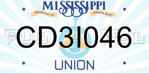 CD3I046 Mississippi License Plate